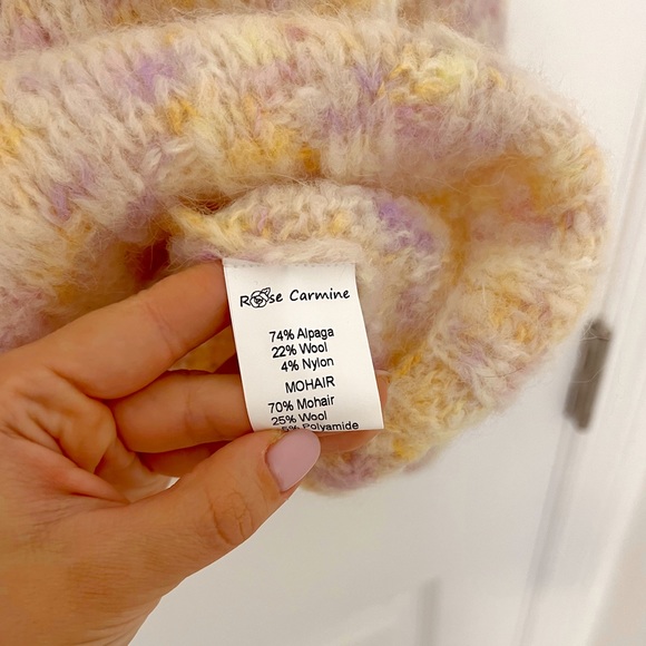 Rose Carmine Doudou Kid Mohair Open Front Sweater - Neutrals Knitwear - Picture 15 of 17